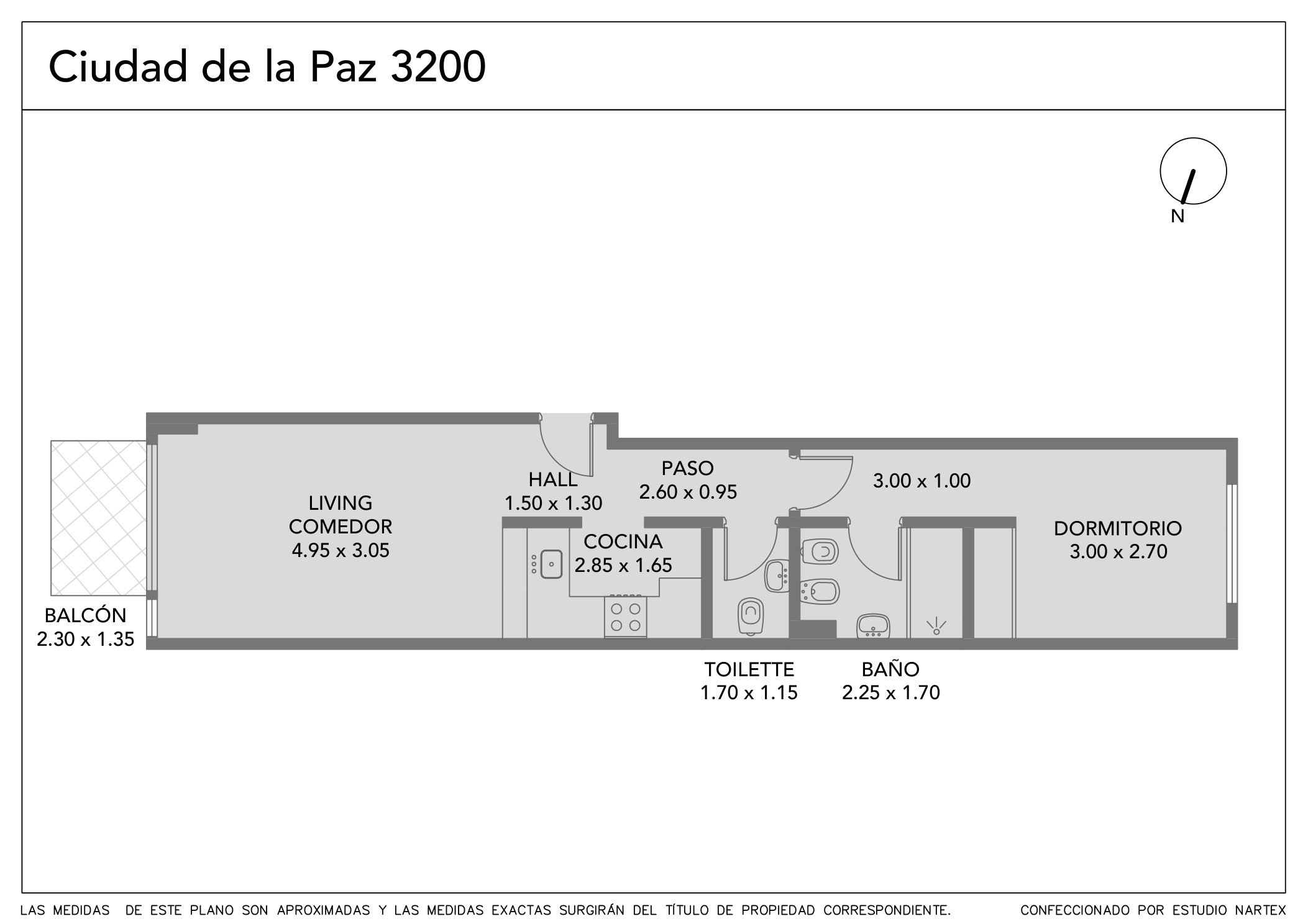 Plano — 2 ambientes con cochera fija — Núñez