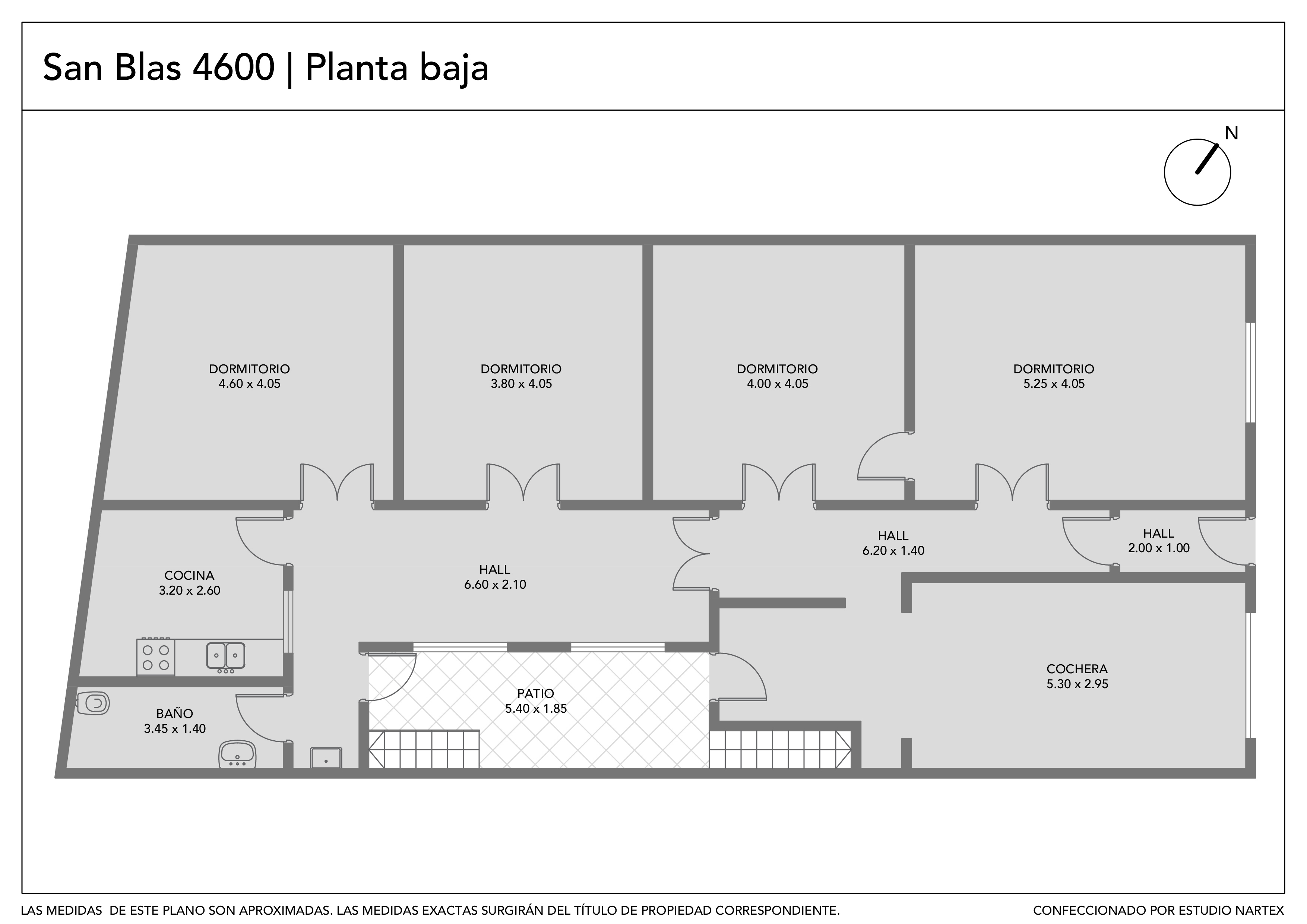 Plano Planta Baja — San Blas 4620, Monte Castro
